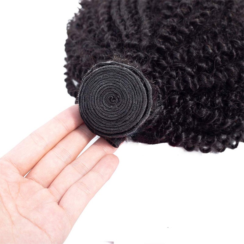 BLY 7A Mongolian Afro Kinky Curly Boho Human Braiding Hair 3 Bundles Unprocessed Hair Weave Weft Big Hair for African American Women Natural Color (20/22/24 Inch) - Image 5